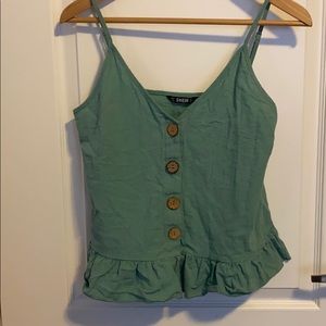 Shein Mint Button Tank Top